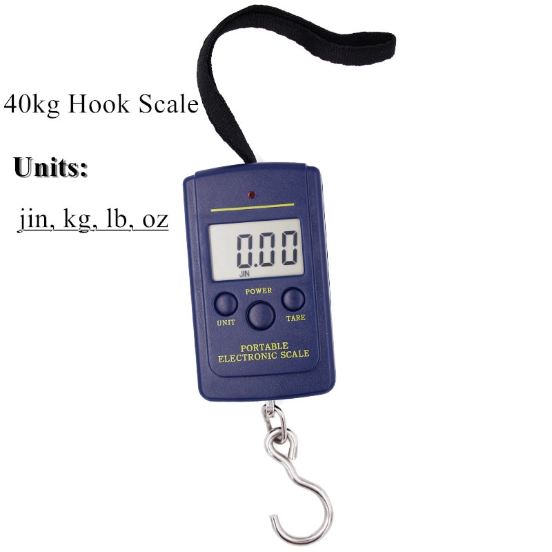 40kg x 10g Digital Scale for Fishing Luggage Travel Mini Weighing Scales Steelyard Hanging Hook Scale Kitchen Weight Tool 40%off
