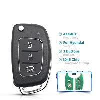 433MHz 3 Buttons Remote Car Control Key Flip For Hyundai New IX35 IX25 IX45 Elantra Santa Fe Sonata ID46 Chip TOY40 Blade