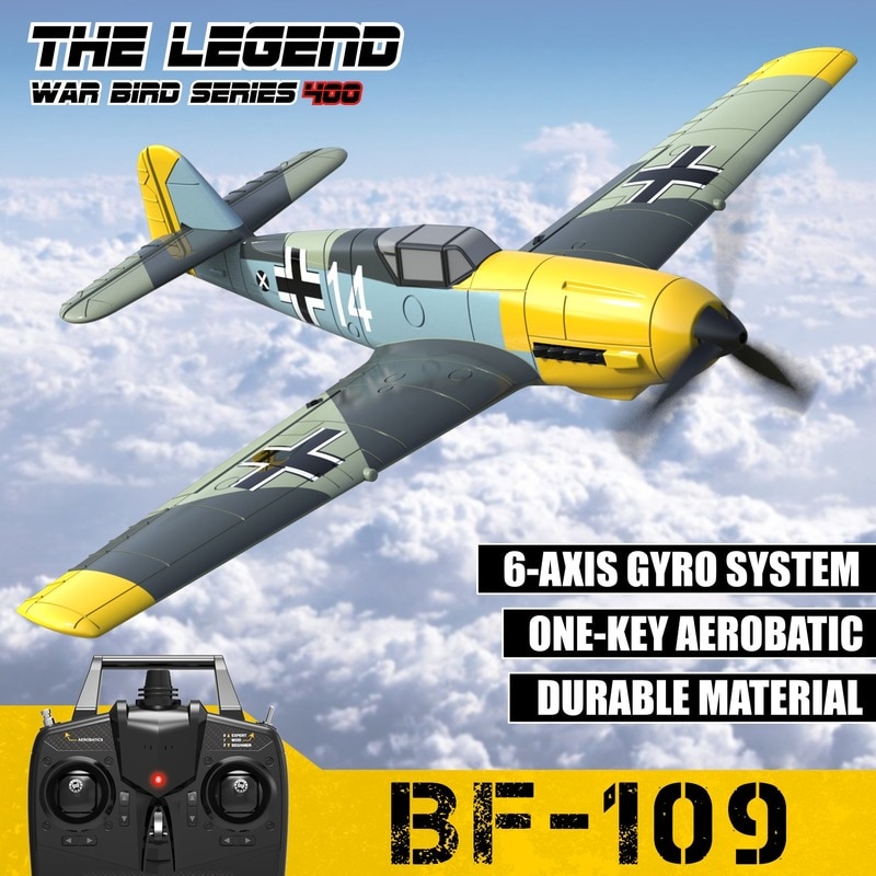 VOLANTEXRC 4CH RC Warbird RC Airplane BF 109 RTF with Xpilot Stabilization System Remote Control Plane Toys for Childrens
