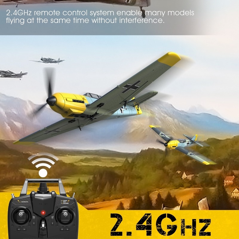 VOLANTEXRC 4CH RC Warbird RC Airplane BF 109 RTF with Xpilot Stabilization System Remote Control Plane Toys for Childrens