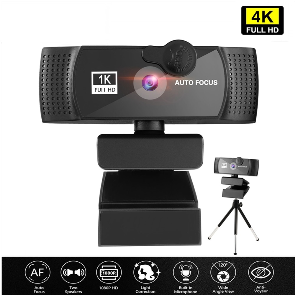 4K 2K WebCam Conference PC With Microphone Camera Autofocus USB Web Mini Came Youtube Live Broadcast Laptop Conferencing