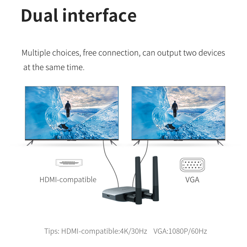 Hagibis 4K HD VGA HDMI-compatible Adapter TV Stick Wireless WiFi Display Dongle Screen Mirroring Video Audio Converter