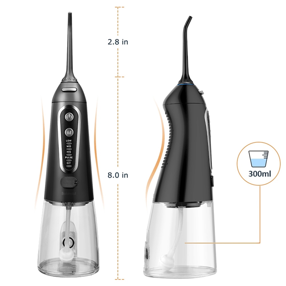 5 Modes Oral Irrigator USB Rechargeable Water Floss Portable Dental Water Flosser Jet 300ml Irrigator Dental Teeth Cleaner+6 Jet