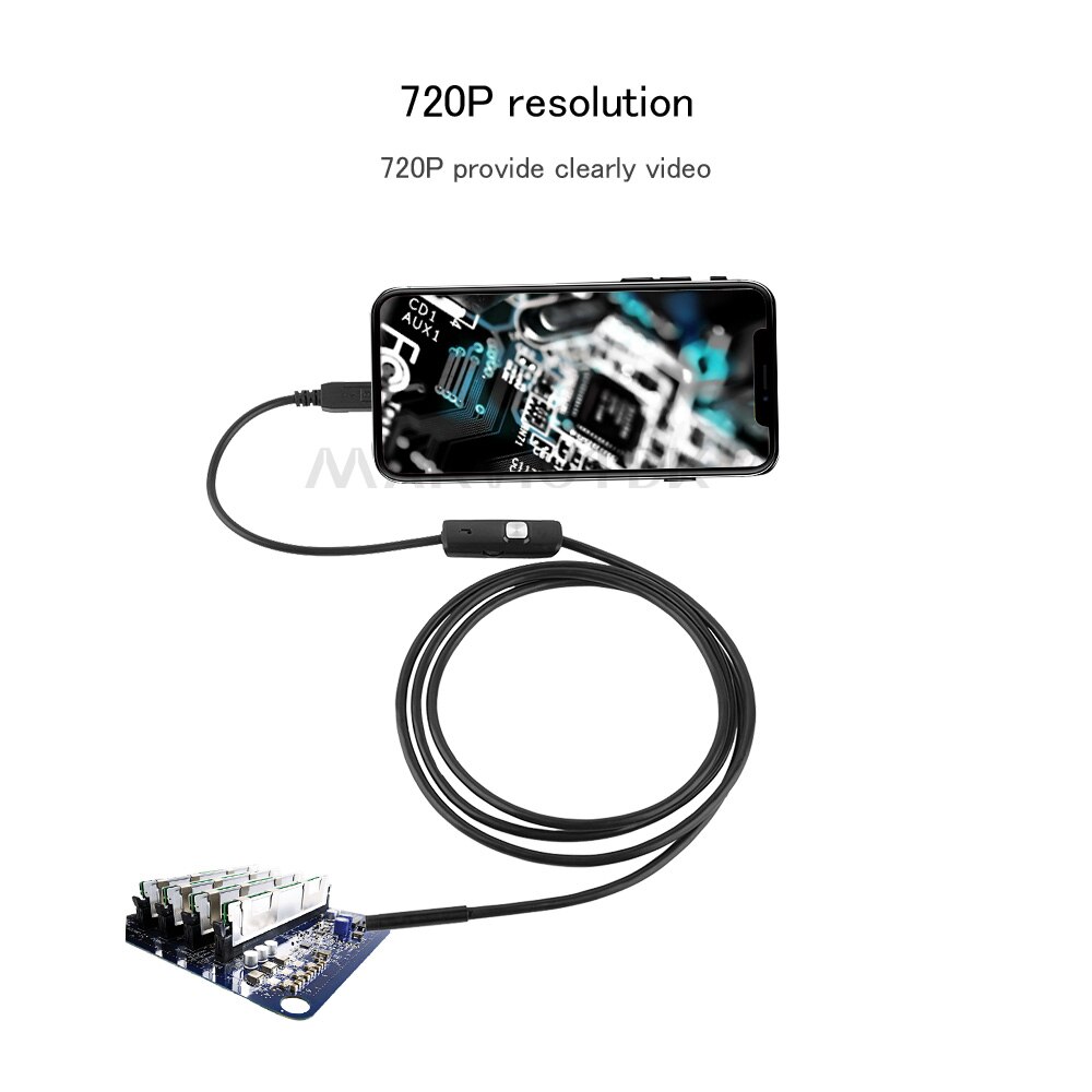 5.5mm 1M/1.5M 6 LED Endoscope Mirco USB Endoscope Camera Android Waterproof Pipeline PCB PC Inspection Mini Camera Endoscope HD