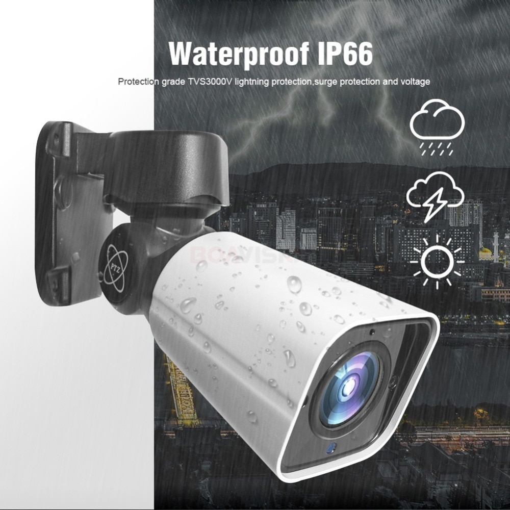 5MP PTZ Bullet IP Camera Outdoor 4X Optical ZOOM Network PTZ Camera Waterproof IP66 IR 50M CCTV Security Bullet Camera 48V POE