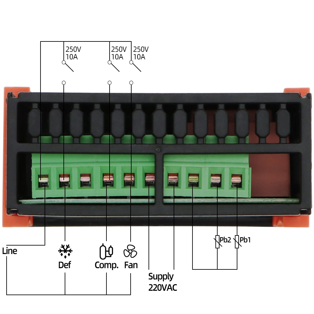 5pcs ETC-974 Mini Temperature Controller Refrigerator Thermostat Regulator Thermoregulator Thermocouple NTC Dual sensor 220V