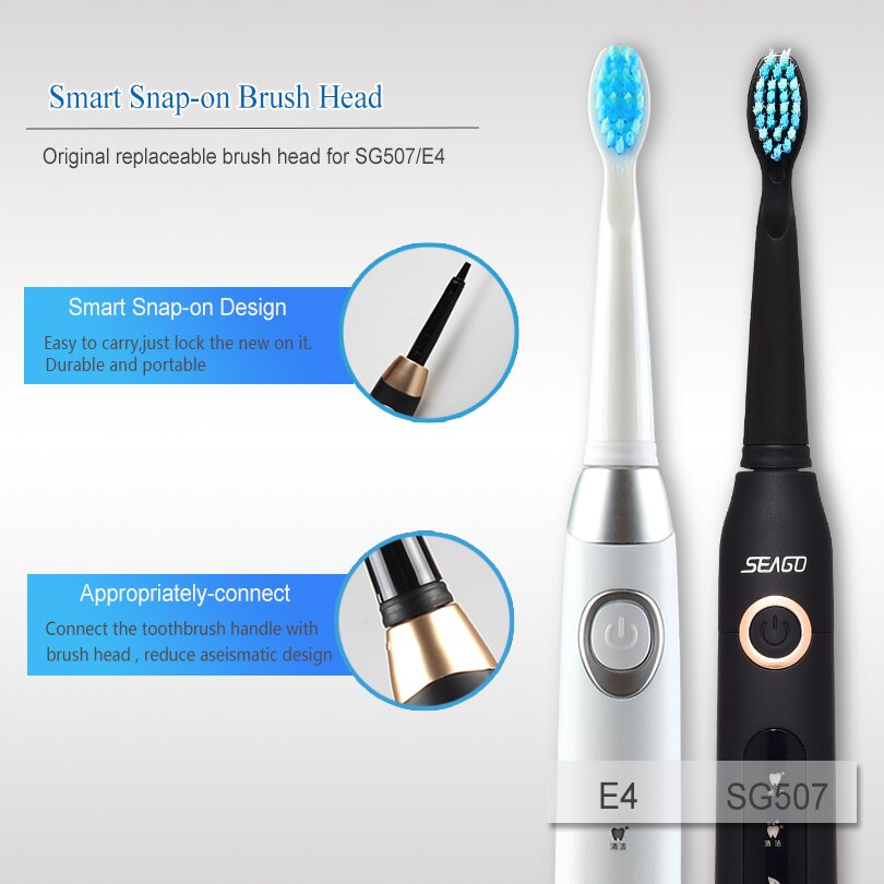 5pcs/lot  Replacement Brush Heads Sonic Wave Bristles Electric Toothbrush Head Fits for E9/E4/SG515/SG507/SG551/SG575