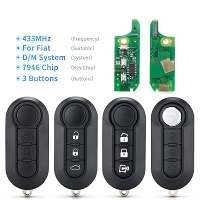 5pcs Marelli/Delphi BSI System Car Flip Smart Remote Key For Fiat 500L Ducato Citroen Jumper Peugeot Boxer 433MHz PCF7946