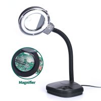 YIHUA 239 5X 10X Magnifying Glass Light Flexible Magnifier Lamp  Reading/Rework/Soldering Table Lamp 220V EU 110V US Plug