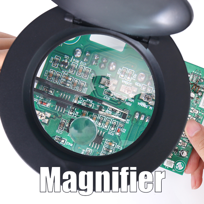 YIHUA 239 5X 10X Magnifying Glass Light Flexible Magnifier Lamp Reading/Rework/Soldering Table Lamp 220V EU 110V US Plug