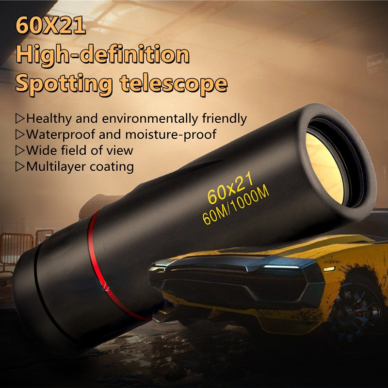 60X21 high magnification HD monocular telescope waterproof mini telescope portable military zoom 10X scope for travel hunting