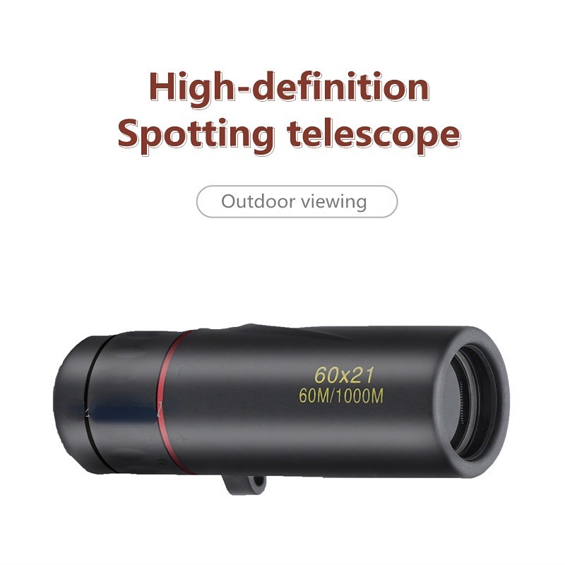 60X21 high magnification HD monocular telescope waterproof mini telescope portable military zoom 10X scope for travel hunting