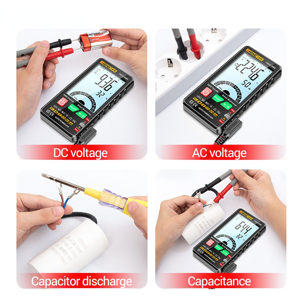 ANENG 616 Large Screen Backlight Multímetro Digital Intelligent Multimeter 6000 Counts Mini Portable Multímetro AC/DC Test Tools