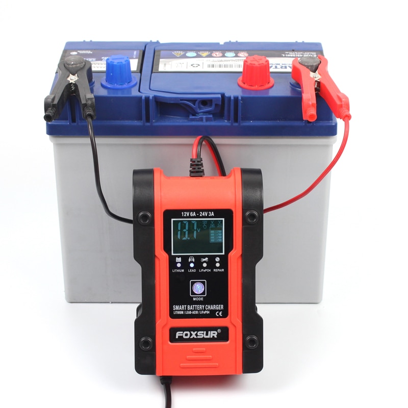 6A Fully-Automatic Smart Charger, 12V 24V Battery Charger, Battery Maintainer, Battery Desulfator AGM GEL WET Lithium