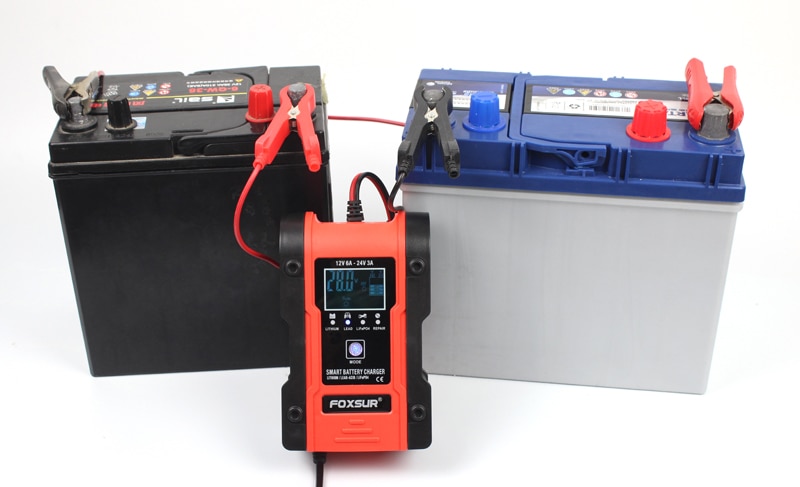 6A Fully-Automatic Smart Charger, 12V 24V Battery Charger, Battery Maintainer, Battery Desulfator AGM GEL WET Lithium