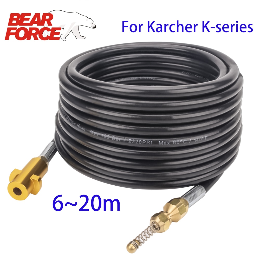 10~20 Meters 2320psi 160bar High Pressure Washer Sewer Drain Water Cleaning Hose Pipe Cleaner for Karcher K2 K3 K4 K5 K6 K7