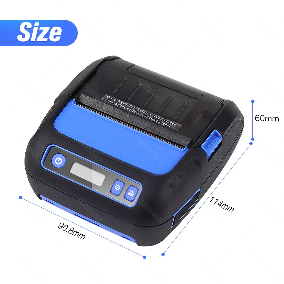 80mm Bluetooth Printer Thermal Android iOS PC Label Printer with Rechargeable Battery for Small Business,Supermarket GZM8007