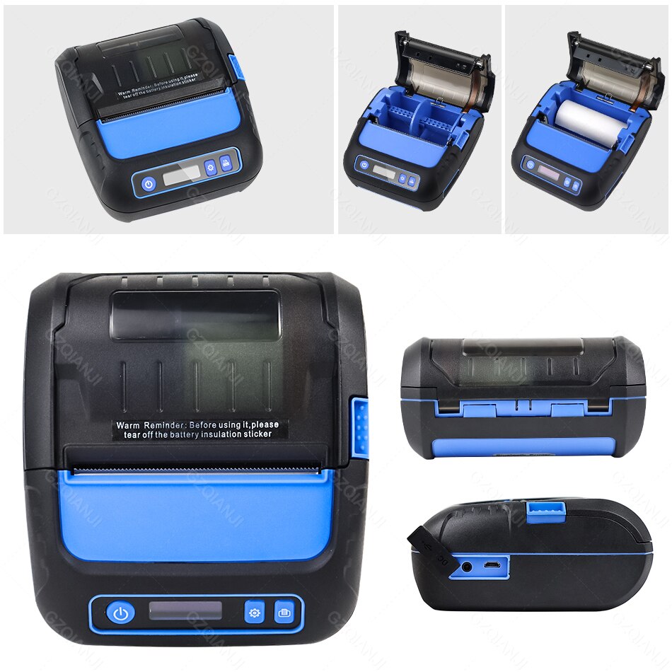 80mm Bluetooth Printer Thermal Android iOS PC Label Printer with Rechargeable Battery for Small Business,Supermarket GZM8007