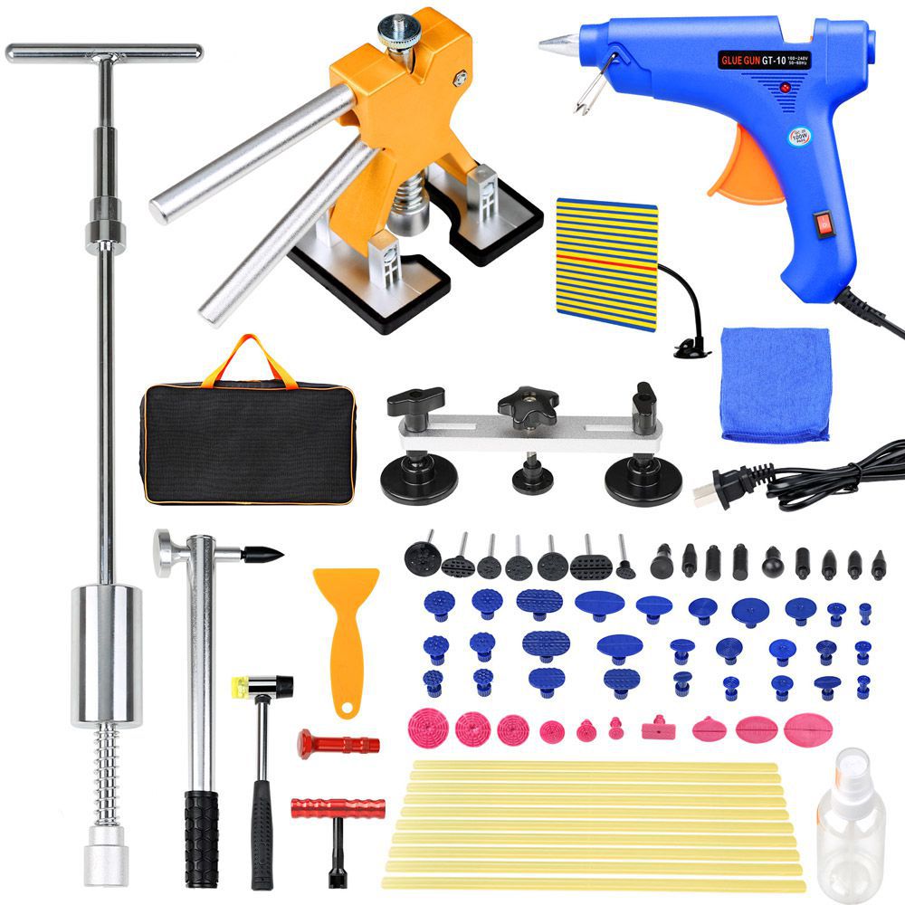 81PCS PDR Dent Lifter Tools Kit Paintless Hail Repair Slide Hammer Puller Tab