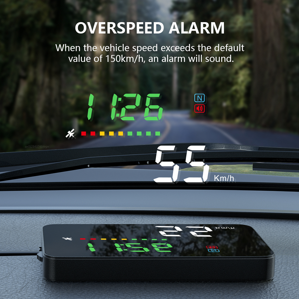 A3 GPS HUD Auto Vehicle Speed Display Voltage Multifunction Meter Alarm Projector Head Up Display Car Suitable for All Cars