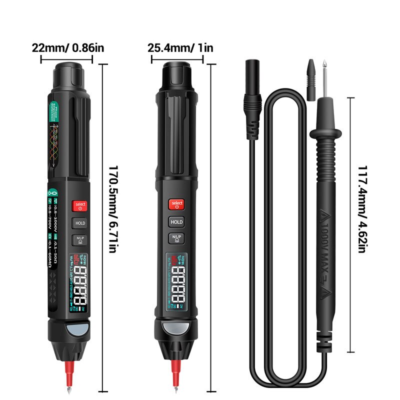 A3008 Digital Multimeter Auto Intelligent Sensor Pen Tester 6000 Counts NonContact Voltage Meter Multimetre polimetro