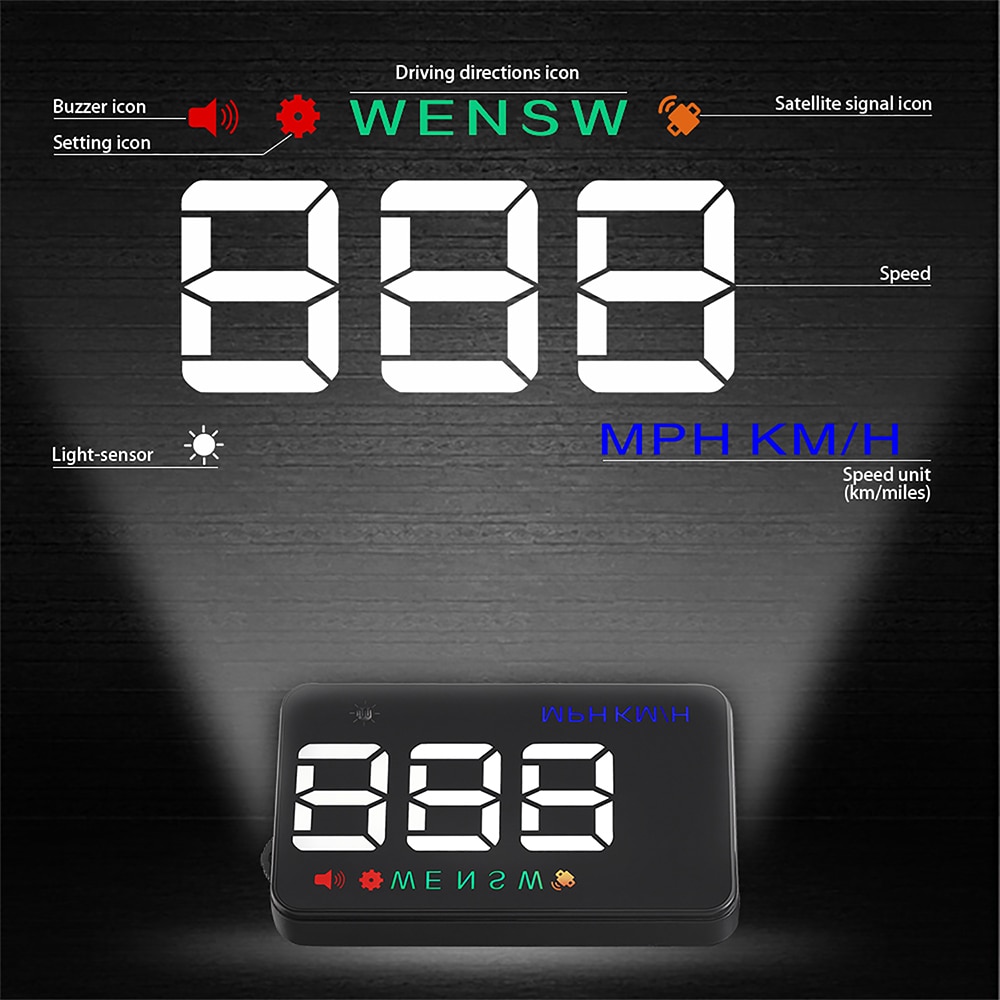 A5 HUD satellite Newest GPS speedometer car hud head up display KM/h MPH For Car Bike Motorcycle Auto Accessories