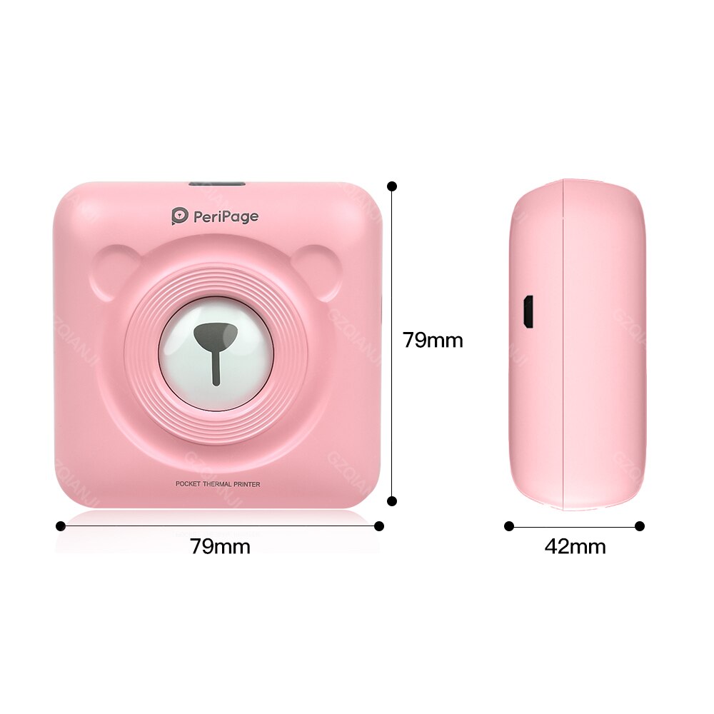 A6 Mini Photo Bluetooth Printer Pocket Photo Printer with Paper roll Sricker Label Notes Photo List Printer 203 304DPI