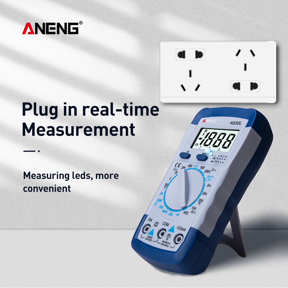 ANENG A830L Profesional Eletric Smart Digital Multimeter 1999 Counts Accurate Range AC/DC Voltage Current Tester Lcr Meter