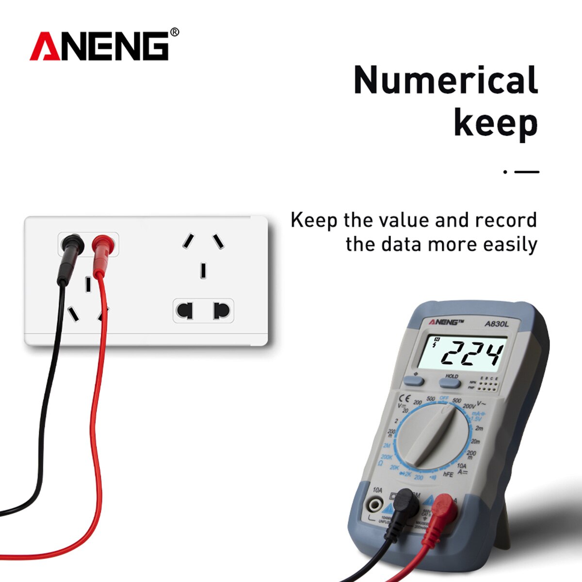 ANENG A830L Profesional Eletric Smart Digital Multimeter 1999 Counts Accurate Range AC/DC Voltage Current Tester Lcr Meter