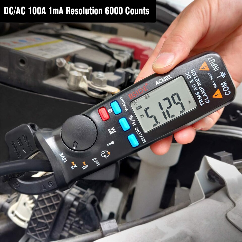 ACM91 Digital Clamp Meter True RMS 6000 DC/AC 100A 1mA Ammeter multimeter Car Current Voltmeter capacitance temp tester
