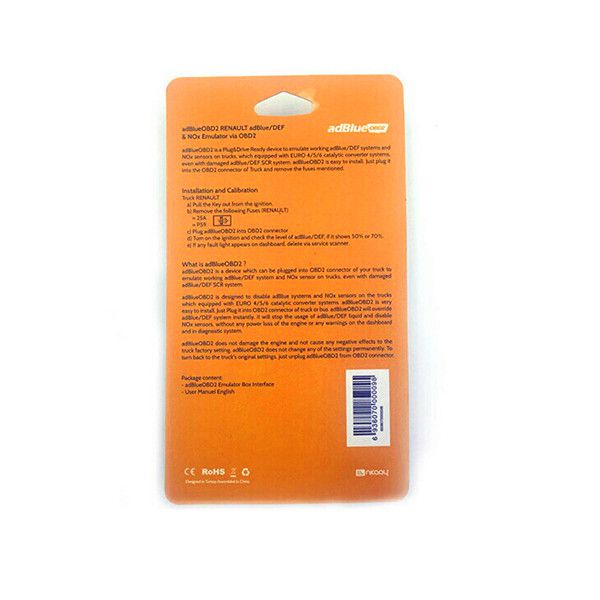 Ad-Blue-OBD2 Emulator for RENAULT Trucks Plug and Drive Ready Device