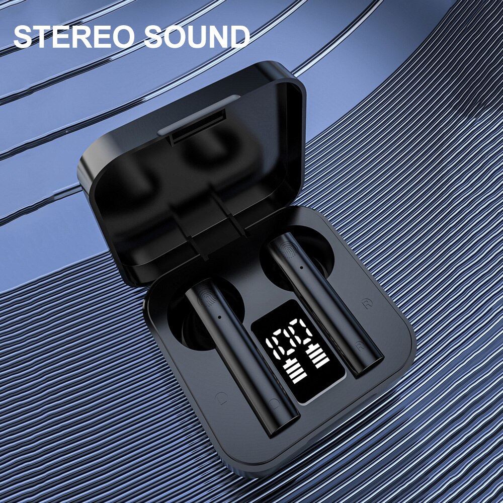 AIR 2S TWS B5.0 Bluetooth Earphones Wireless Half In-Ear Sports Headset Stereo Earbuds Mini Dual Microphones With Charging Box