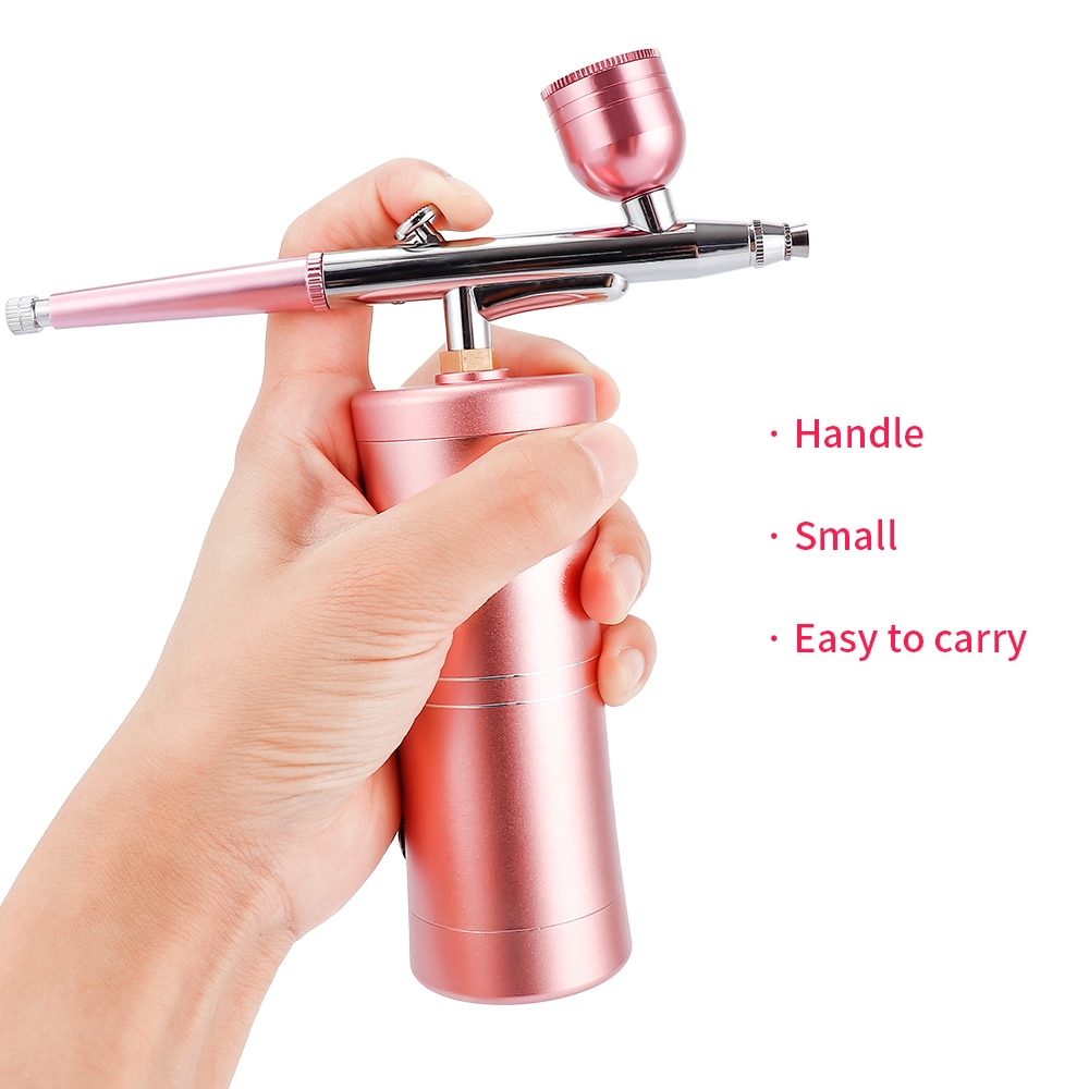 Top 0.4mm Pink Mini Air Compressor Kit Air-Brush paint Spray Gun Airbrush For Nail Art Desgin Tattoo Craft Cake Nail Tool Set