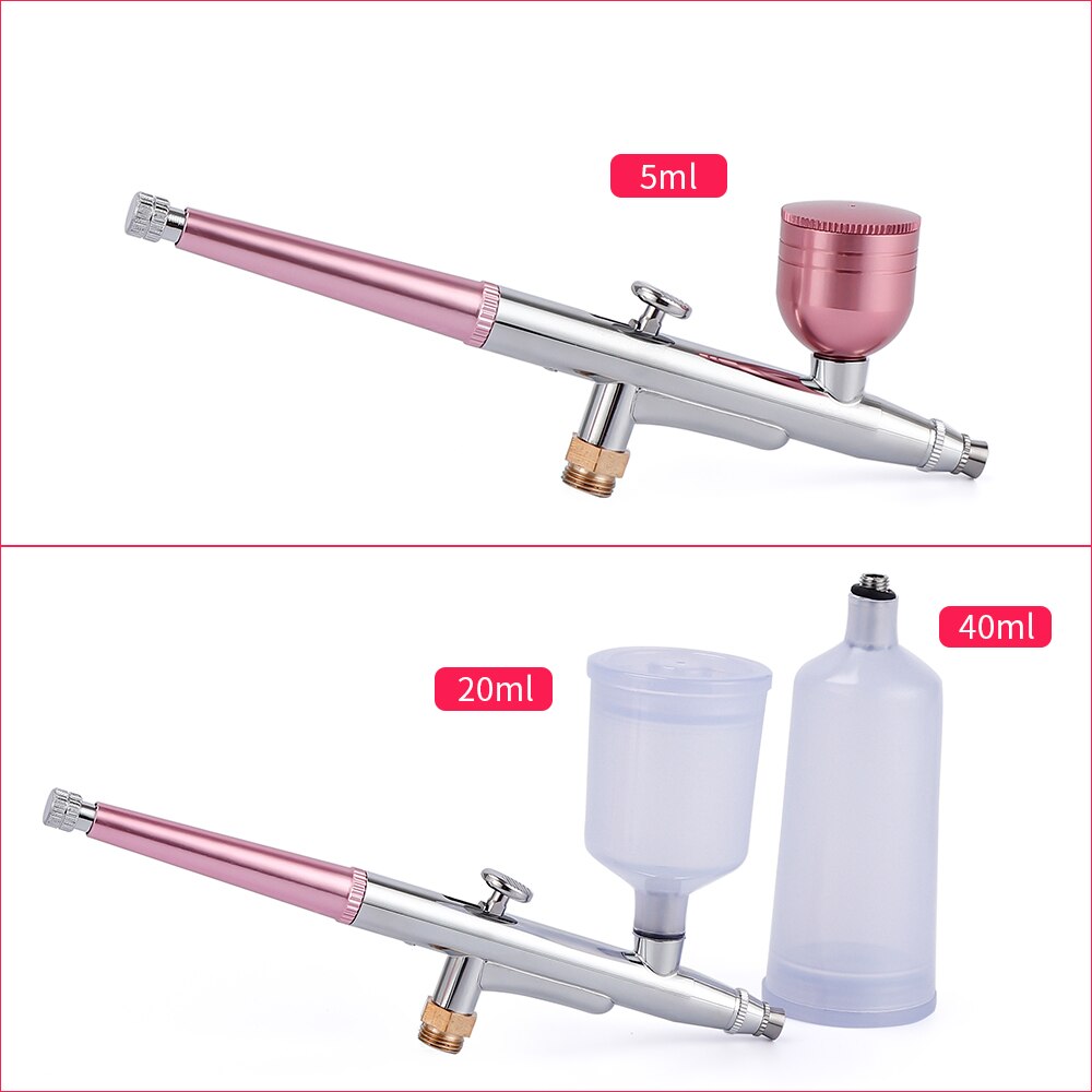 Top 0.4mm Pink Mini Air Compressor Kit Air-Brush paint Spray Gun Airbrush For Nail Art Desgin Tattoo Craft Cake Nail Tool Set