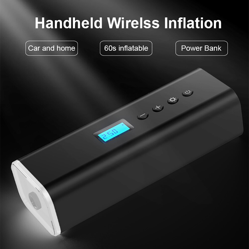 150PSI Car Air Pump Portable Electric Air Compressor Tire Inflator Smart Rechargeable Car Tire Pump USB Cordless Emergency Light