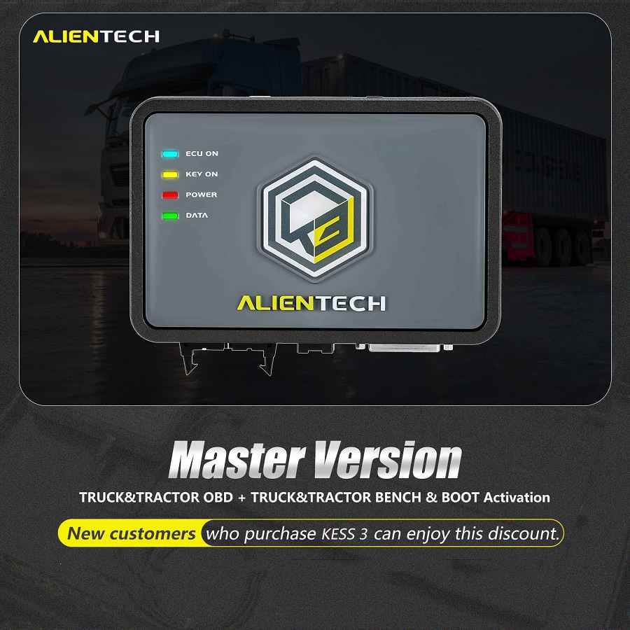 Original Alientech KESS V3 KESS3 Master Version ECU and TCU Programming Tool with Truck Tractor OBD + Truck Tractor Bench Boot Protocols Authorization
