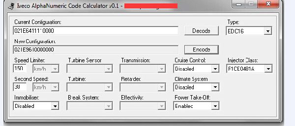 ALPHANUMERIC CODE CALCULATOR for IVECO