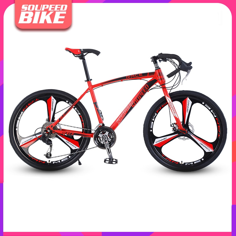 Aluminum Alloy Road bike 26-inch 24and 27-speed road bicycle dual disc brakes road bikes Ultra-light racing bicycile BMX