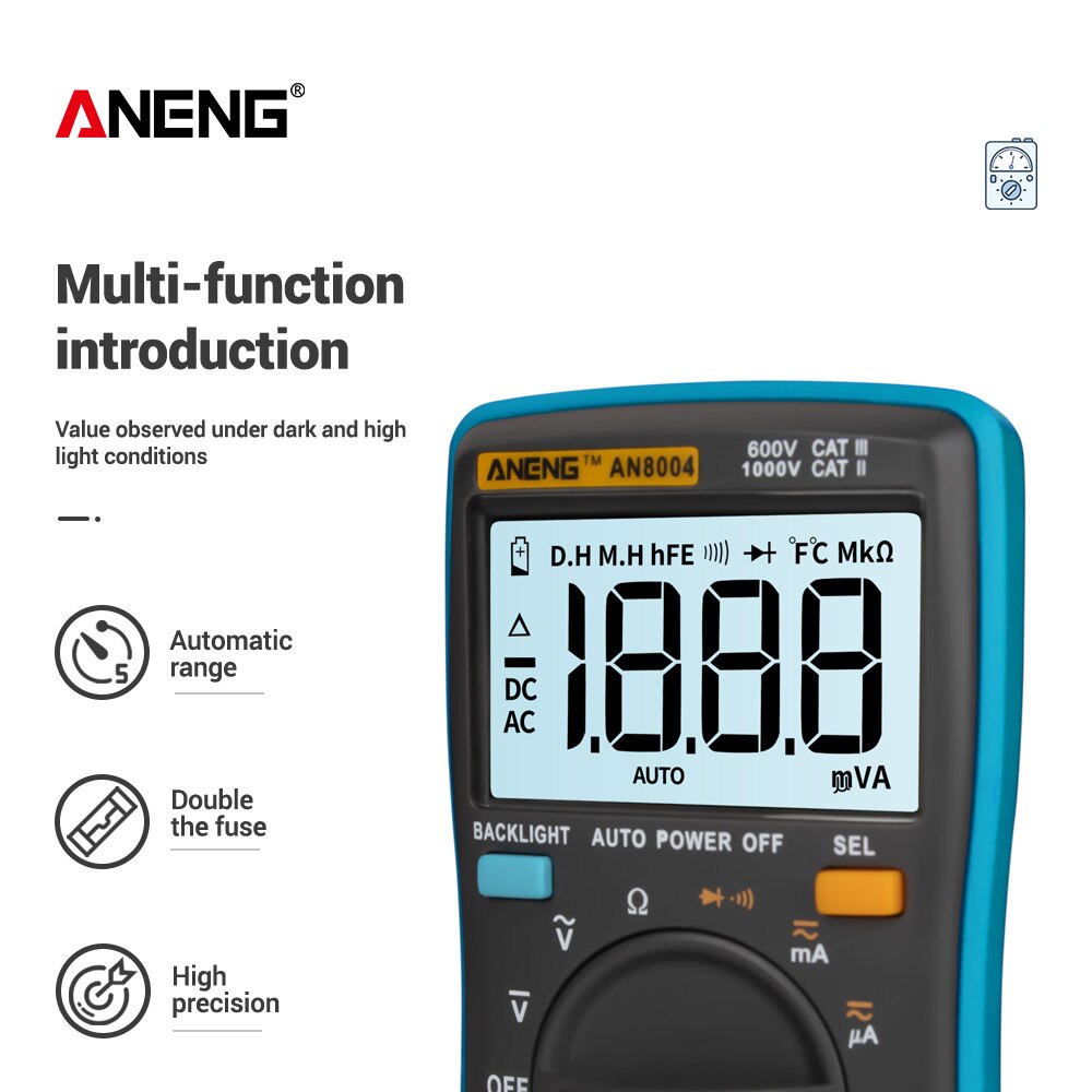 ANENG AN8004 Electric 1999 Counts Voltmeter Current Professional Multimeter Tester Digital Voltage Indicator Ohm Frequency Meter