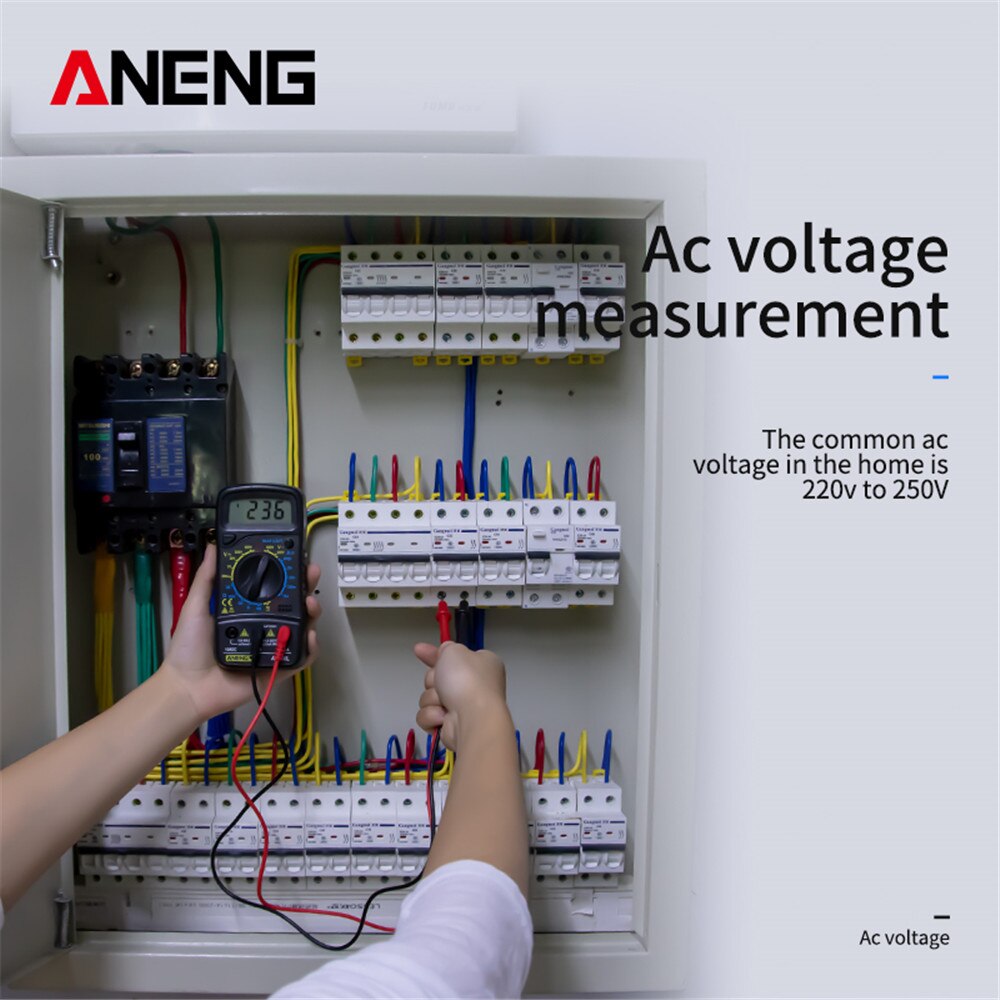 ANENG AN830L Digital Multimeter Voltmeter Ammeter AC/DC OHM Tranistor NCV Tester LCD Current  Analog Multi Meter Capacitance