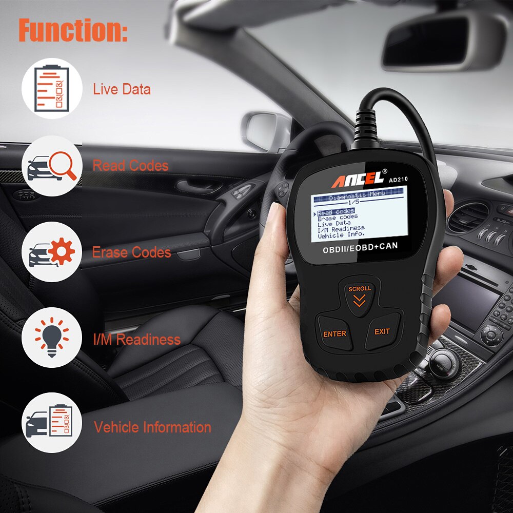 Ancel AD210 OBD2 Scanner Auto OBD Scanner Car Diagnostic OBD 2 Scan Tool For Engine OBD Automotive Scanner Code Reader