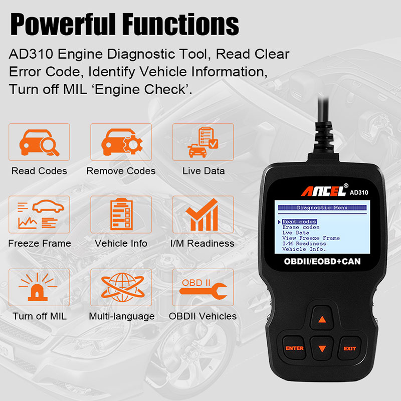 OBD2 Scanner Ancel AD310 ODB2 Car Diagnostic Scanner OBD 2 Code Reader For Car Diagnostic OBDll Tool OBD Auto Diagnostic Scanner