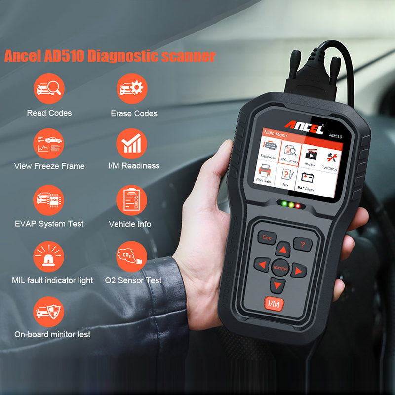 Ancel AD510 Pro OBD2 ODB Scanner Car Diagnostic Tool Full Function Automotive Scanner Car Auto Scanner OBD  Engine Code Reader
