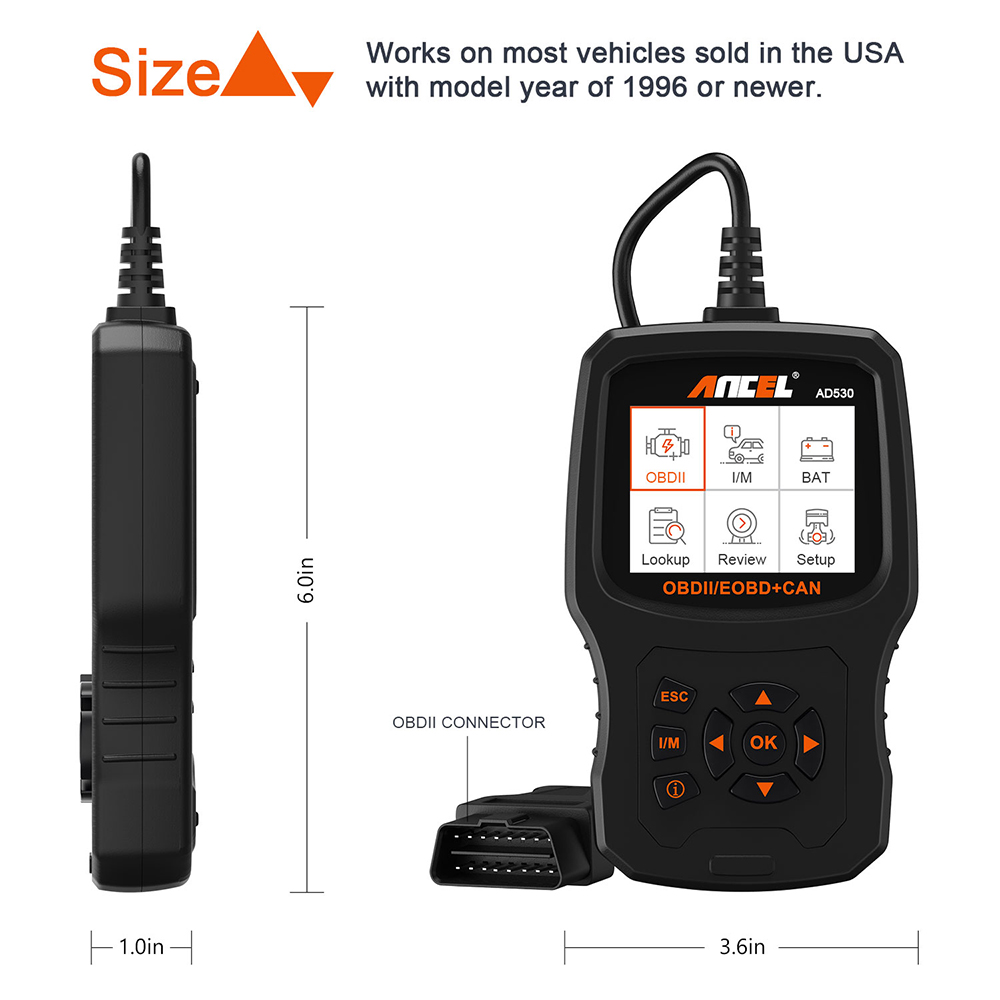 Ancel AD530 OBD2 ODB Automotive Scanner Battery Tester Full OBD2 Car Engine Diagnostic Tool Code Reader OBD 2 Scan Tool