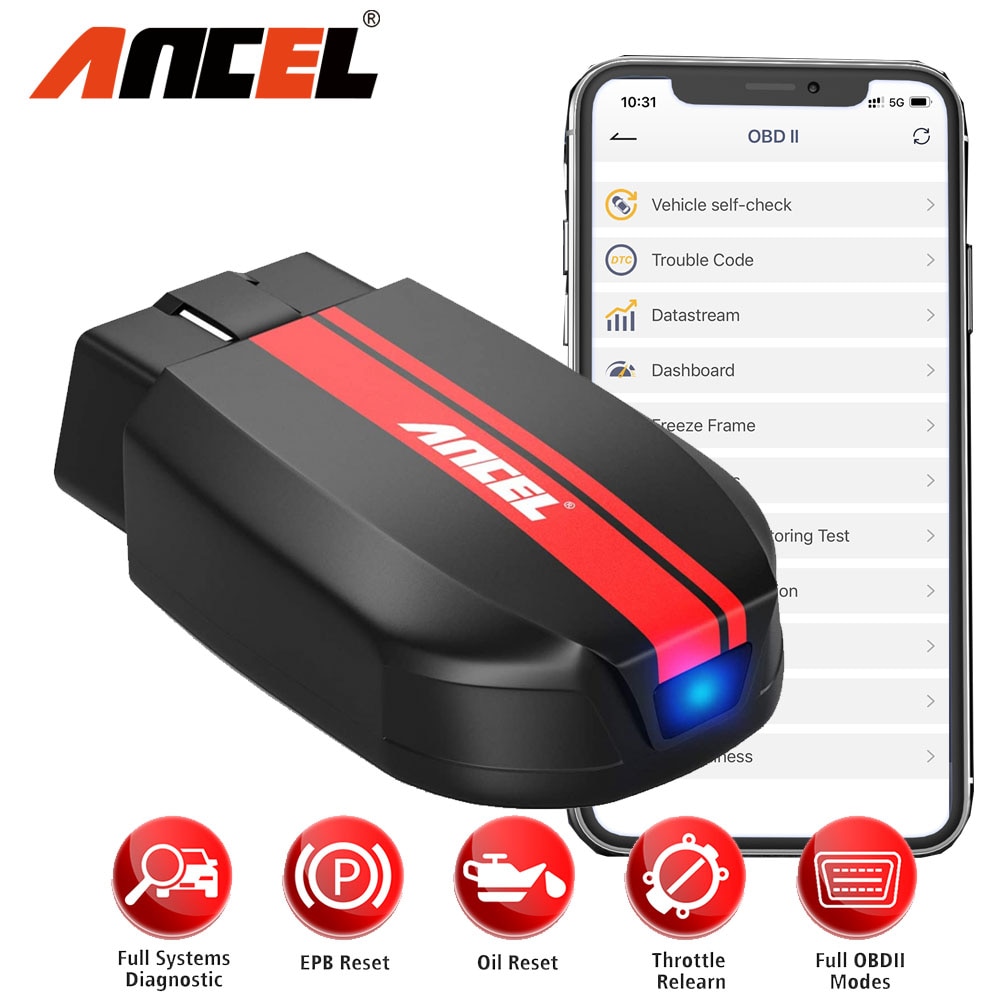 ANCEL BD500 OBD2 Scanner Bluetooth IOS Android Car Intelligent Diagnostic Tool EPB IMMO SAS Reset OBD2 Scanner Auto Code Reader