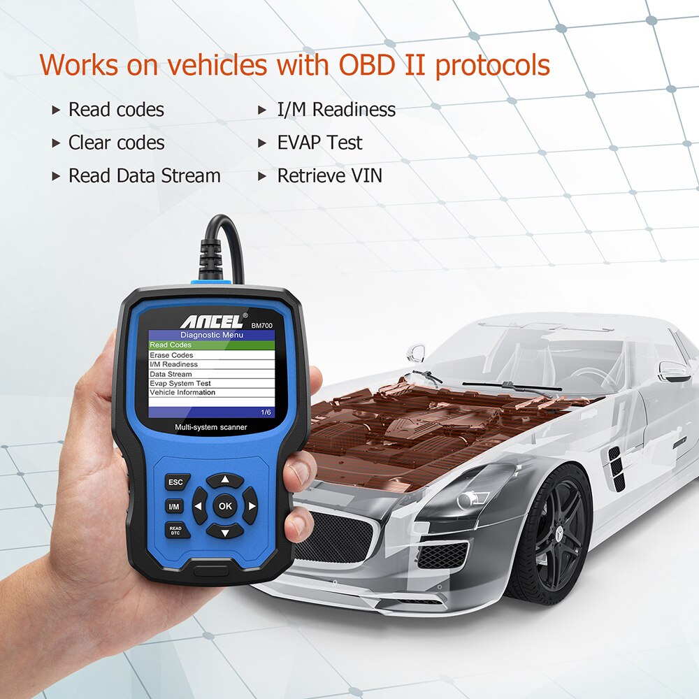 Ancel BM700 OBD2 Automotive Scanner Full System Enhanced OBD OBD2 Car Diagnostics Auto Fault Code Reader Scanner