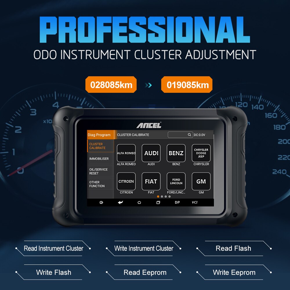ANCEL DP500 OBD2 Auto Car Key Programmer Cluster Calibriation Professional EEPROM Chip Read Immobilizer Automotive Scanner