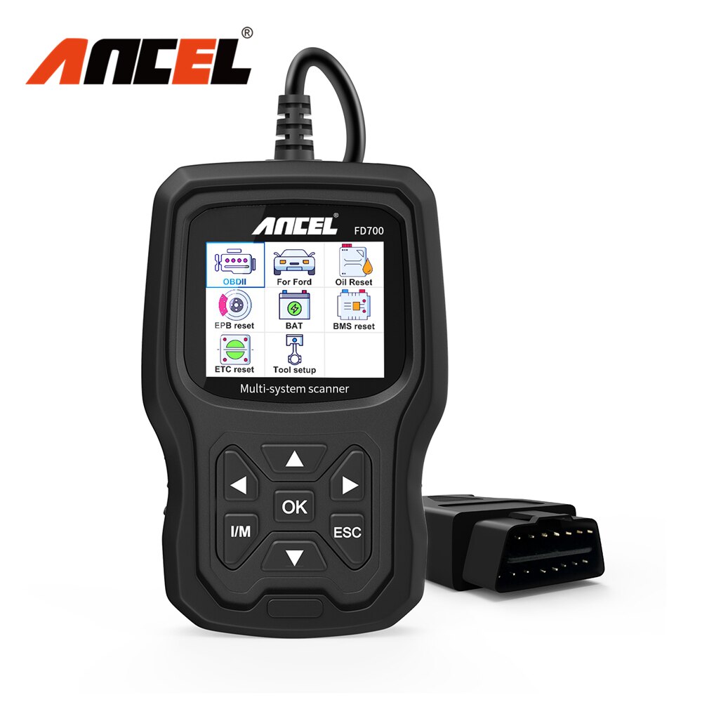 Ancel FD700 OBD2 Scanner Professional Full System OBD Automotive Scanner EPB BAT BMS Oil Reset OBD2 Car Diagnostic Tool for Ford