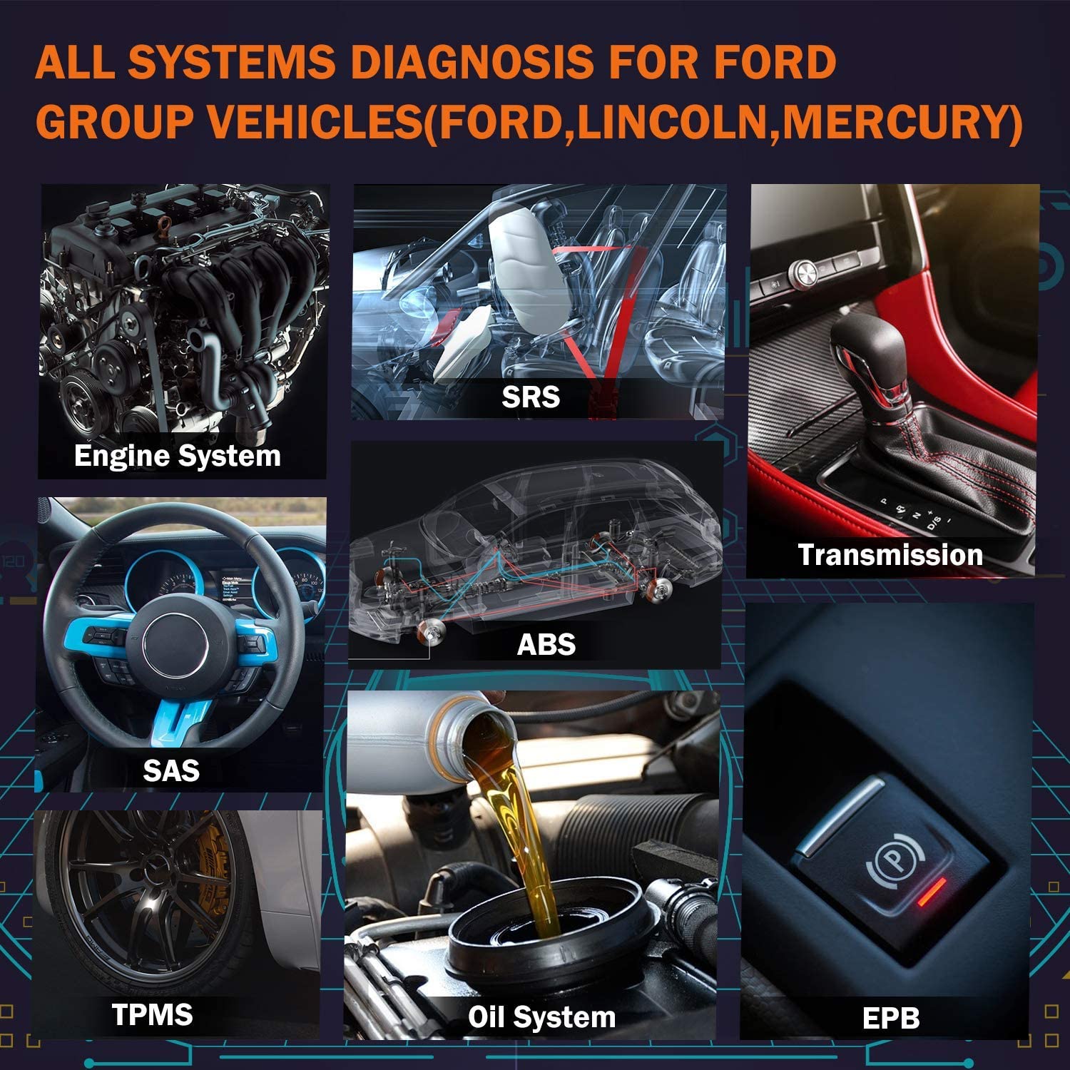 Ancel FD700 OBD2 Scanner Professional Full System OBD Automotive Scanner EPB BAT BMS Oil Reset OBD2 Car Diagnostic Tool for Ford