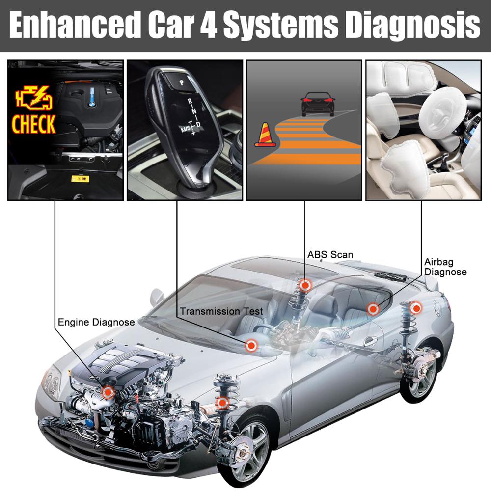 Ancel FX2000 OBD2 Scanner Car Diagnostic Tool Automotive Scanner Engine SRS ABS Transmission OBD 8 Language Auto ODB2 Scan Tool